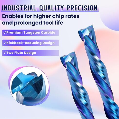 HQMaster أعلى وأسفل قطع ضغط بت 1/8 "عرقوب دوامة CNC راوتر نهاية مطحنة كربيد التنغستن قاطعة المطحنة مجموعة 10 حزمة in Kuwait