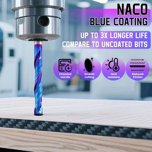 HQMaster أعلى وأسفل قطع ضغط بت 1/8 "عرقوب دوامة CNC راوتر نهاية مطحنة كربيد التنغستن قاطعة المطحنة مجموعة 10 حزمة in Kuwait