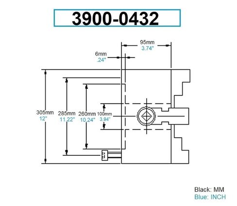 HHIP 3900-0432 12" 4-Jaw Plain Back Self-Centering Lathe Chuck in Kuwait