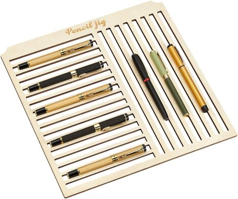 BENECREAT Laser Engraving Jig with 18 Slots, Precision Pen Holder Tool, Stable Engraving Support, Wood Engraving Jig for Creative Pen Making, DIY Crafts and Laser Projects, 5.9x0.7inch ID in Kuwait