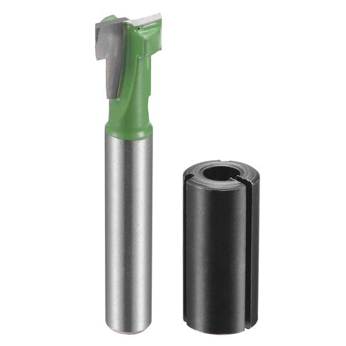 1/4" Shank Keyhole Router Bit 3/8" Diameter with 1/2" to 1/4" Router Collet Adapter, Carbide Tipped Wood Milling T-Slot Cutter in Kuwait