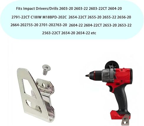 12 PK 42-70-2653 Belt Clip Hooks - Compatible with Impact Driver & Hammer Drill - Fits 2604-20 2604-22 2797-22 Tools with Free Screws in Kuwait