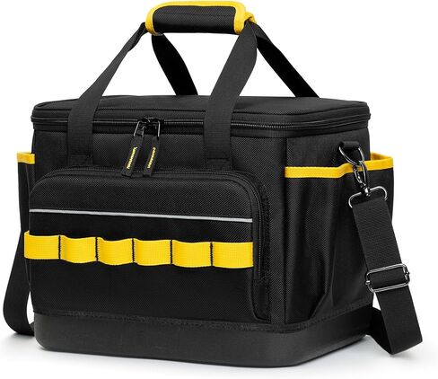 حقيبة حمل مضخة ضاغط الهواء من ريكسميكا متوافقة مع منفاخ الإطارات DEWALT DCC020IB 20 فولت بحد أقصى، حقيبة تخزين منفاخ الإطارات مع قاع صلب ومقسم قابل للإزالة لحزمة البطارية والشاحن in Kuwait