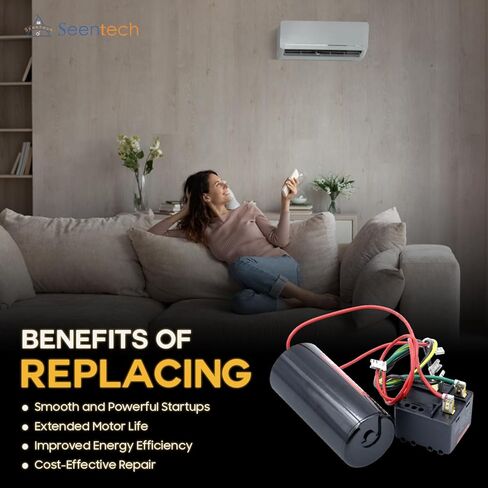 طقم مكثف البدء الصلب من Seentech CSR-U2 لأنظمة التدفئة والتهوية وتكييف الهواء، متوافق مع ضواغط تيار متردد 3.5-5 طن، 189-227 ميكروفاراد، 208-240 فولت تيار متردد، 50/60 هرتز in Kuwait