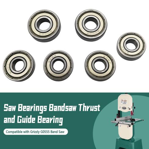G0555 Saw Bearings Compatible with Grizzly G0555 Band Saw, Bandsaw Thrust and Guide Bearing Replacement, 6 Pack in Kuwait