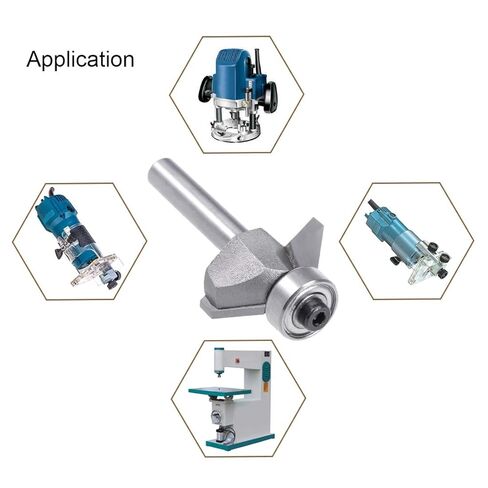 Chamfer Router Bit 1/4 Shank 3/8" Dia 45 Degree High Carbon Steel with Bearing for Carpentry Woodworking Cutter Tool in Kuwait