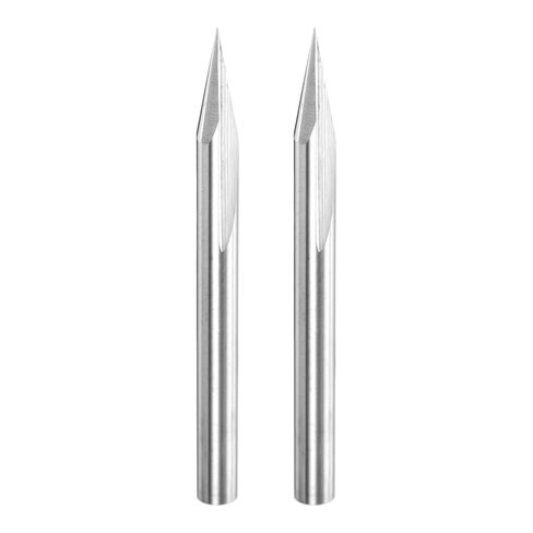 HARFINGTON 2PCS V Groove Router Bit 30 Degree 1/8" Shank 1mm Tip Carbide CNC Engraving V Router Bits with 2 Flutes CNC Engraving and Carving Tool for Wood Plywood Acrylic MDF Lettering in Kuwait