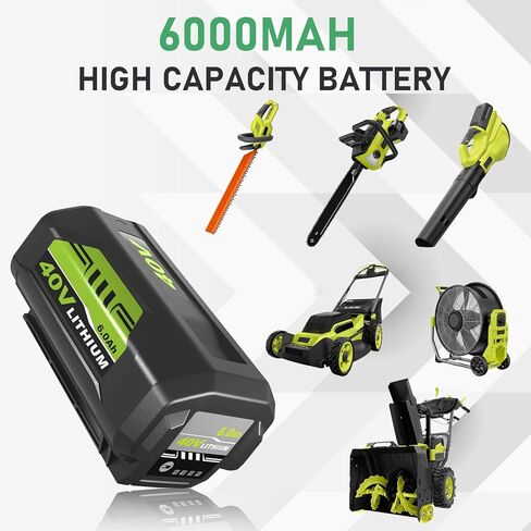 Reoben OP4060 6000mAh 40 Volt Replacement for Ryobi 40V Lithium Battery Compatible with Ryobi 40V Battery OP4050A OP40601 (1PACK) in Kuwait