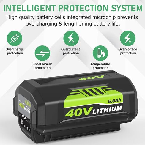 Reoben OP4060 6000mAh 40 Volt Replacement for Ryobi 40V Lithium Battery Compatible with Ryobi 40V Battery OP4050A OP40601 (1PACK) in Kuwait