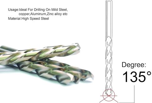 5PCS, 1/2",Cobalt Twist Drill Bits in Kuwait