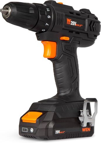 مثقاب وسائق WEN 20V Max اللاسلكي مقاس 3/8 بوصة مع بطارية ليثيوم أيون 2.0 أمبير وشاحن (20119) in Kuwait