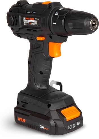 مثقاب وسائق WEN 20V Max اللاسلكي مقاس 3/8 بوصة مع بطارية ليثيوم أيون 2.0 أمبير وشاحن (20119) in Kuwait