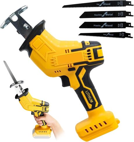 منشار ترددي لاسلكي متوافق مع بطارية Dewalt 20V MAX، سرعة متغيرة 0-3500 SPM، منشار طاقة صغير مع 4 شفرات لقطع الخشب والمعدن PVC (بدون بطارية) in Kuwait