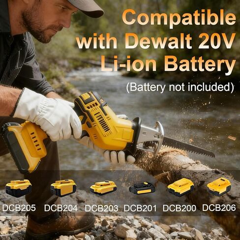 منشار ترددي لاسلكي متوافق مع بطارية Dewalt 20V MAX، سرعة متغيرة 0-3500 SPM، منشار طاقة صغير مع 4 شفرات لقطع الخشب والمعدن PVC (بدون بطارية) in Kuwait