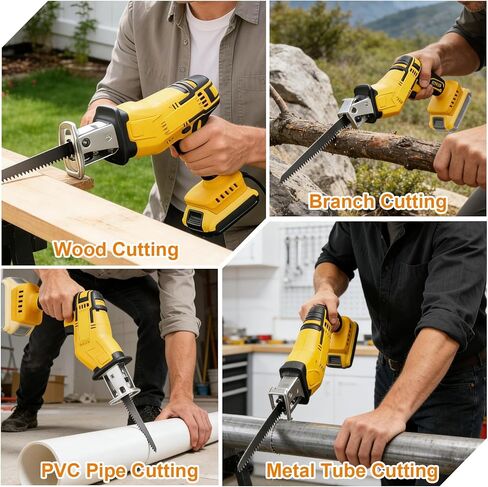 منشار ترددي لاسلكي متوافق مع بطارية Dewalt 20V MAX، سرعة متغيرة 0-3500 SPM، منشار طاقة صغير مع 4 شفرات لقطع الخشب والمعدن PVC (بدون بطارية) in Kuwait