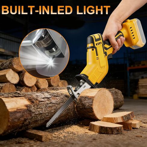 منشار ترددي لاسلكي متوافق مع بطارية Dewalt 20V MAX، سرعة متغيرة 0-3500 SPM، منشار طاقة صغير مع 4 شفرات لقطع الخشب والمعدن PVC (بدون بطارية) in Kuwait