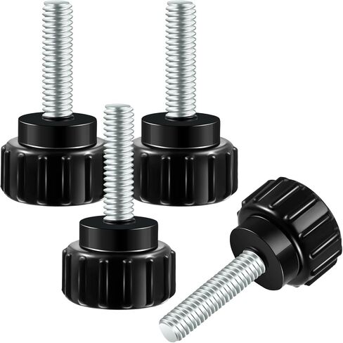 Hotop Threaded Knurled Thumbscrew Monitor Mount Screws on Knobs Monitor Screws Carbon Steel Clamping Knobs Grip Thumb Screw Mounting Thumb Screw, Black(30 Pieces,M4 x 10 mm) in Saudi Arabia