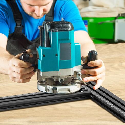 جهاز توجيه Meticuloso Juice Groove Router لتقطيع لوح يصل إلى 21.65 بوصة × 21.65 بوصة، أدوات توجيه وقوالب قابلة للتعديل مع مشابك G، دليل توجيه متعدد الاستخدامات لأخاديد مثالية، ألومنيوم in Kuwait