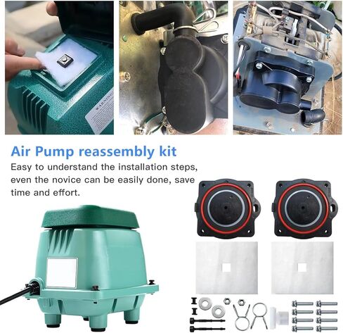 مجموعة إعادة بناء مضخة الهواء الجديدة لـ Hoot Troy Air H365، H450، H500، LA500، LAR500، H600، تتضمن مجموعة الحجاب الحاجز والمرشح والمسامير in Kuwait
