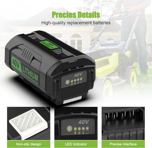 استبدال 6.5 أمبير في الساعة لمجموعة بطارية وشاحن Ryobi 40 فولت متوافقة مع بطارية ليثيوم ryobi 40 فولت OP4026 OP40601 OP4050A OP4040 OP4030 OP4050 مع شاحن OP401 40 فولت in Kuwait