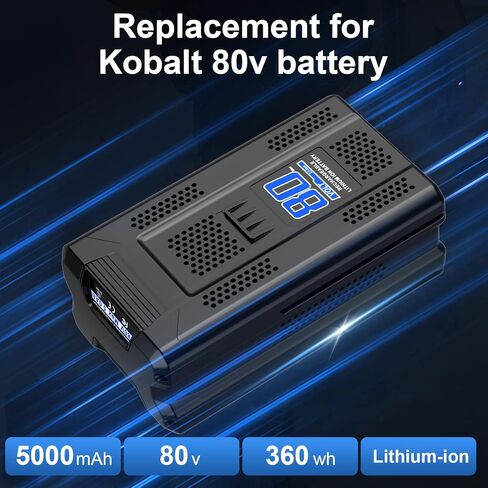 استبدال بطارية Amityke 80V 5.0Ah لبطارية Kobalt 80V Max، متوافقة مع أدوات الطاقة اللاسلكية Kobalt KB2580-06 KB680-06 KB580-06 KB480-06 KRC80-60 KRC30-60 in Kuwait