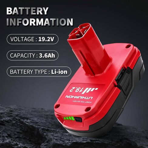 2 Packs 3600mAh19.2V C3 Battery Replacement for Craftsman 19.2v Battery 3.6Ah Lithium Compatible with Craftsman 19.2 Volt Battery 130279005 1323903 130211004 130279003 130279017 315.115410 (Red) in Kuwait