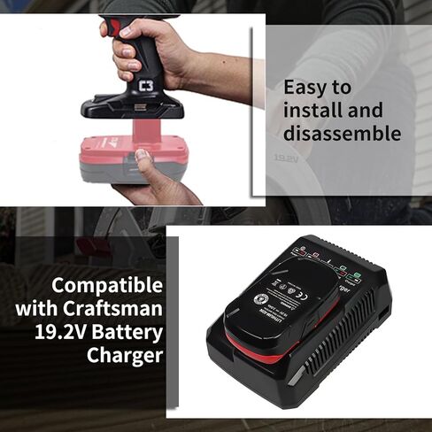 2 Packs 3600mAh19.2V C3 Battery Replacement for Craftsman 19.2v Battery 3.6Ah Lithium Compatible with Craftsman 19.2 Volt Battery 130279005 1323903 130211004 130279003 130279017 315.115410 (Red) in Kuwait