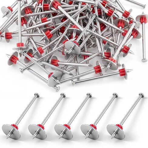 200 Pcs 3" Powder Actuated Fasteners, Sturdy Steel Drive Pins with Red Anti-jam Flute, Single Pin Concrete Nails for Concrete Steel, Fits Most Powder Actuated Tools in Kuwait