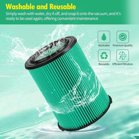 VF6000 Filter Compatible with Ridgid Shop Vac,Compatible with Ridgid 5-20 Gallon Wet/Dry Vacuums,5-Layer Pleated Paper Vacuum Filter Replacement, 2-Pack in Kuwait