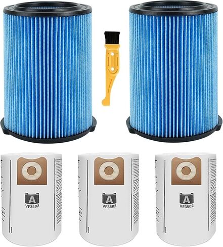 2 Pack VF5000 Filter for Ridgid Vac Wet Dry 5-20 Gal, Fit for WD1450 WD0970 WD1270 WD09700 WD06700 WD1680 WD1851 RV2400A & 3 Pack VF3502 Vacuum Bags for Ridgid 12-16 Gallon Vacuum in Kuwait