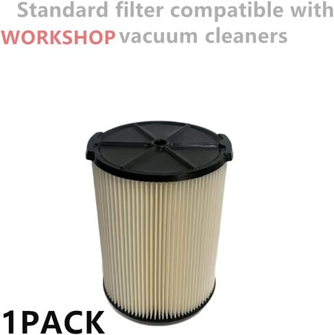 1 PACK Amigriki 1 layer Cartridge vacuum HEPA Standard Filter WS21200F compatible with 5 to 16 Gallon Wet/Dry vacuum cleaner parts in Kuwait