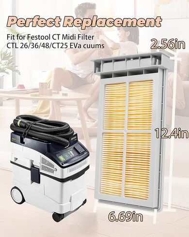 بديل لفلتر Festool 204201 CT Mini/Midi، فلتر HEPA قابل لإعادة الاستخدام وقابل للغسل، للجيل الثاني من Festool Midi، CTL 26/36/48، CT 25 in Kuwait
