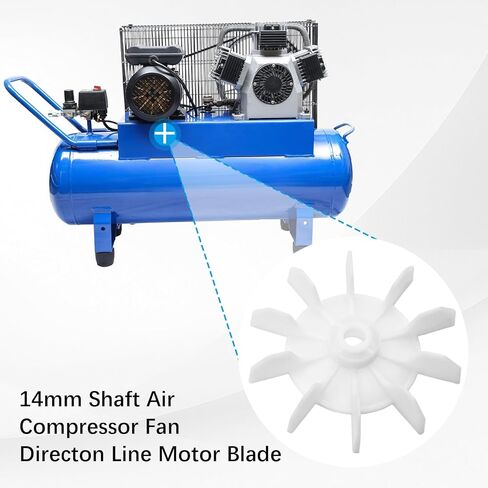 Air Compressor Fan Blade, 2Pcs Replacement for Central Pneumatic Compressor Parts and Air Compressor Parts, White Direct Blades (14MM D-Hole, 135MM Diameter) in Kuwait