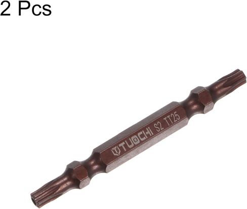 2pcs T25 Magnetic Double-Ended Screwdriver Bits 65mm/2.56" Length 1/4" Hex Shank S2 Steel Hollow Torx Drill Bit Hardware Accessory Tools, Copper in Kuwait
