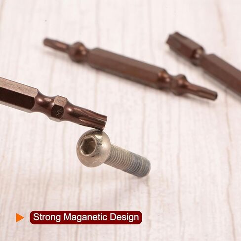2pcs T25 Magnetic Double-Ended Screwdriver Bits 65mm/2.56" Length 1/4" Hex Shank S2 Steel Hollow Torx Drill Bit Hardware Accessory Tools, Copper in Kuwait