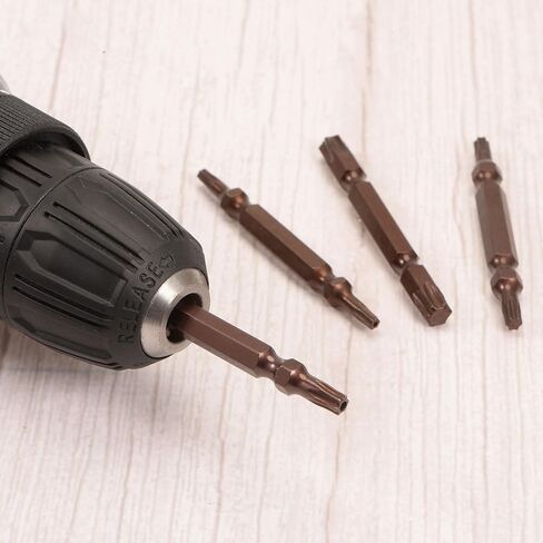 2pcs T25 Magnetic Double-Ended Screwdriver Bits 65mm/2.56" Length 1/4" Hex Shank S2 Steel Hollow Torx Drill Bit Hardware Accessory Tools, Copper in Kuwait