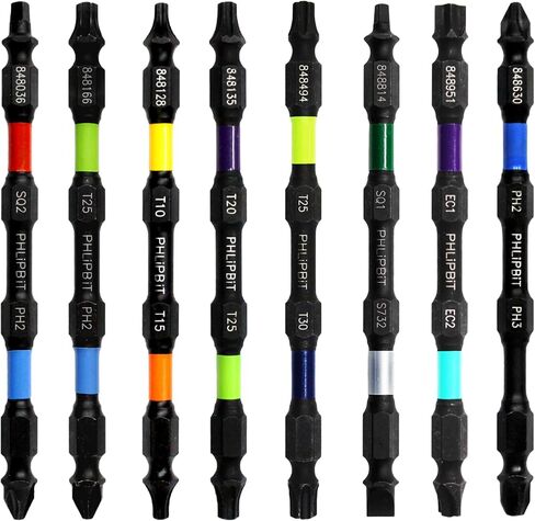 PiK8+2 FREE - MY CHOICE, PiK Any 10 x 4 INCH Double End+Double Duty+Double Life 1/4" Hex IMPACT BiTs - PH/SQ/TX/SL/HX/EC/PZ, 20 Drive TiPs. Fits "ULT" MULTi Screwdriver in Kuwait
