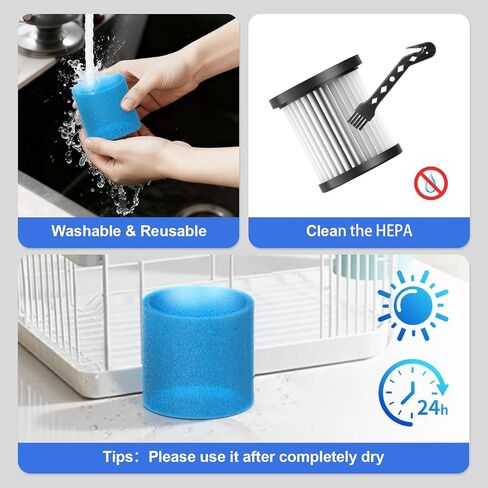 UML0 N15 Upgraded High-Efficiency HEPA Filter, Replacement Filter, 2Pcs Washable Sponge & 2 Pcs HEPA Filters Suit for UML0 N15 Stick Vacuum in Kuwait