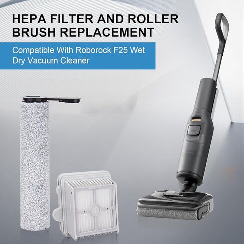استبدال فلتر HEPA وفرشاة دوارة F25 متوافق مع Roborock F25 ACE/ALT/LT/RT/ACE/GT/المكنسة الكهربائية الجافة والرطبة للغاية، وبكرتين للفرشاة و4 مرشحات HEPA in Kuwait