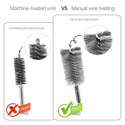 20Pcs Wire Bore Brush for Drill Set 1/4" Hex Shank Stainless Steel Wire Brush (8/10/13/15/17/19/22/25/28/30mm) Each 2 Drill Brushes Attachments for Rust Paint Removal Grinding Sanding Polishing in Kuwait