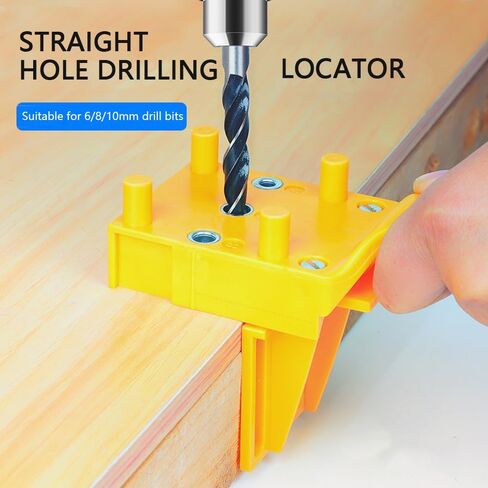 Woodworking Dowel Handheld Drill Guide and Hole Saw Tool 6/8/10mm Drill Bit For Carpentry Straight Hole Locator Clamp in Kuwait