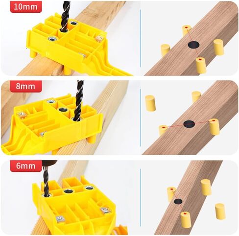 Woodworking Dowel Handheld Drill Guide and Hole Saw Tool 6/8/10mm Drill Bit For Carpentry Straight Hole Locator Clamp in Kuwait