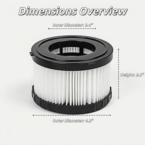 2 Pack DC5151H HEPA Filter Replacement Fit for DEWALT DC515 & DCV517 Wet Dry Vacuums in Kuwait