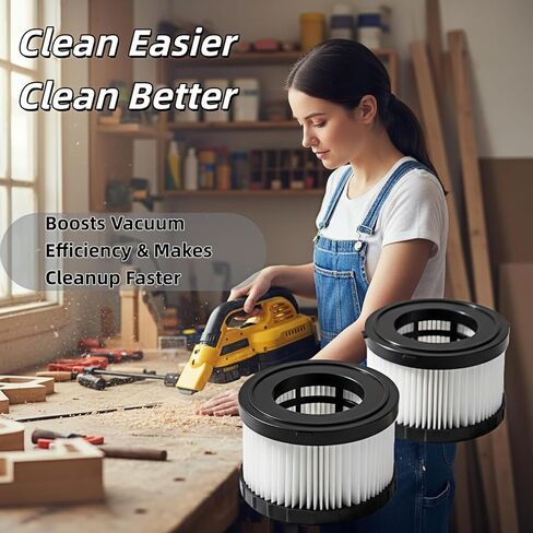 2 Pack DC5151H HEPA Filter Replacement Fit for DEWALT DC515 & DCV517 Wet Dry Vacuums in Kuwait