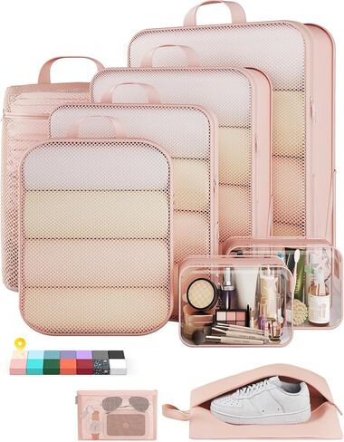 Veken 6 Set Packing Cubes for Suitcases, Travel Essentials for Carry on Luggage, Suitcase Organizer Bags Set for Travel Accessories in 4 Sizes(Extra Large, Large, Medium, Small)，Cyan in Kuwait