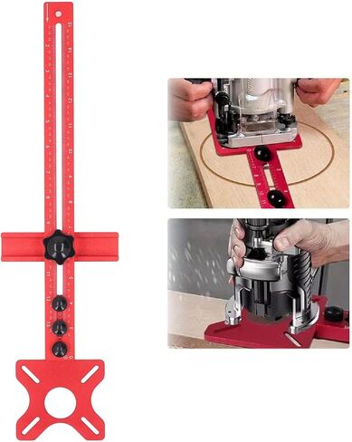 Router Milling Groove Bracket, Aluminum Alloy Cabinet Hardware Jig, Router Circle Cutting Jig, Multifunctional Imperial Trimming Flip Board, Detachable Router Jig Tool in Kuwait