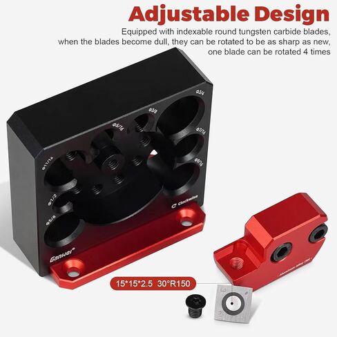 Dowel Maker Jig Kit, Adjustable 8-Size (5/16"-3/4") Drill Attachment, Carbide Blade Woodworking Tool for Making Round Sticks & Dowels from Square Lumber in Kuwait
