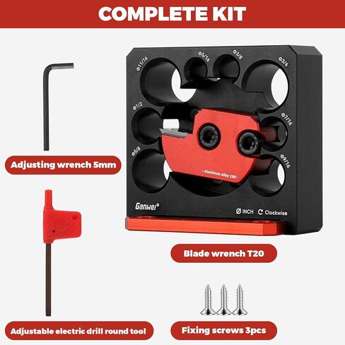 Dowel Maker Jig Kit, Adjustable 8-Size (5/16"-3/4") Drill Attachment, Carbide Blade Woodworking Tool for Making Round Sticks & Dowels from Square Lumber in Kuwait