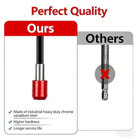 3 Pack Magnetic Drill Bit Extension, Bit Holder for Drill, High-Carbon Steel, Professional Tool Accessories for Home Improvement, 2.36"/3.93"/5.90", Red in Kuwait