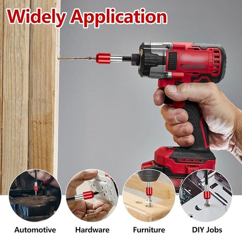 3 Pack Magnetic Drill Bit Extension, Bit Holder for Drill, High-Carbon Steel, Professional Tool Accessories for Home Improvement, 2.36"/3.93"/5.90", Red in Kuwait